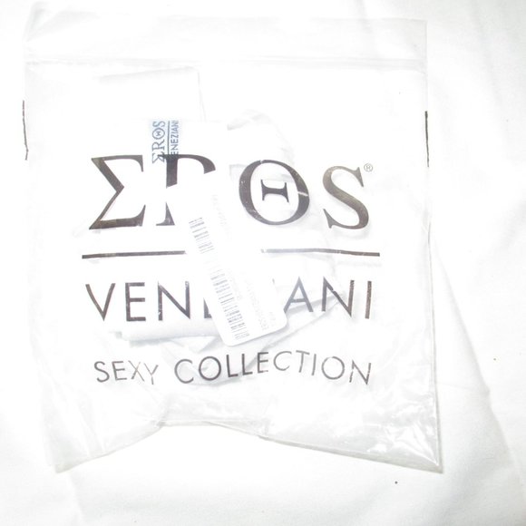 New Eros Veneziani Made in Italy Vertical Line Tulle Stripe Thong Size M - Picture 3 of 3